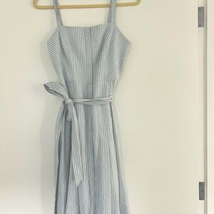 Club Monaco Striped Blue Midi Dress